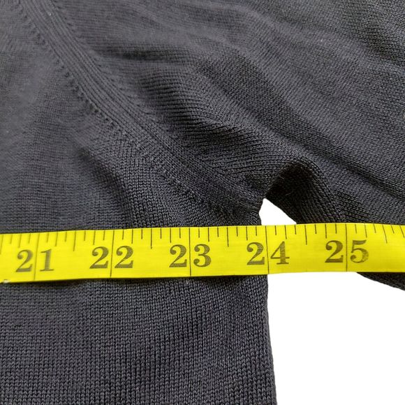 TD Thomas Dean Sweater Mens XL Navy Merino Wool 1/4 Button Knit Made in Italy - Picture 7 of 11